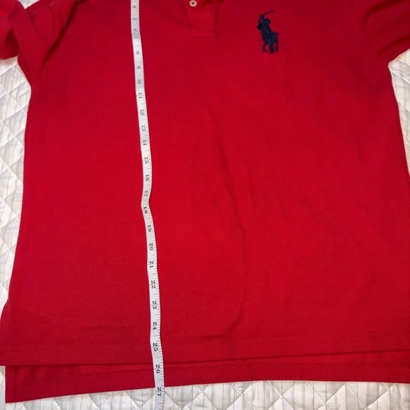 Polo Ralph Lauren Red Big Pony Polo Shirt Size L Navy #3 Sleeve USA Classic Fit - Picture 6 of 7